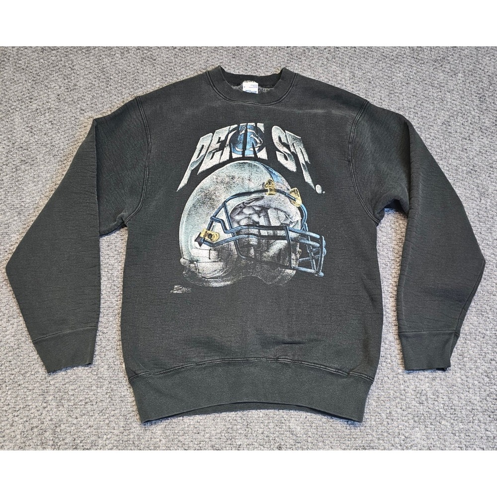 Vintage Penn State Nittany Lions Football Helmet Sweatshirt Mens Medium USA‎ - Picture 2 of 7